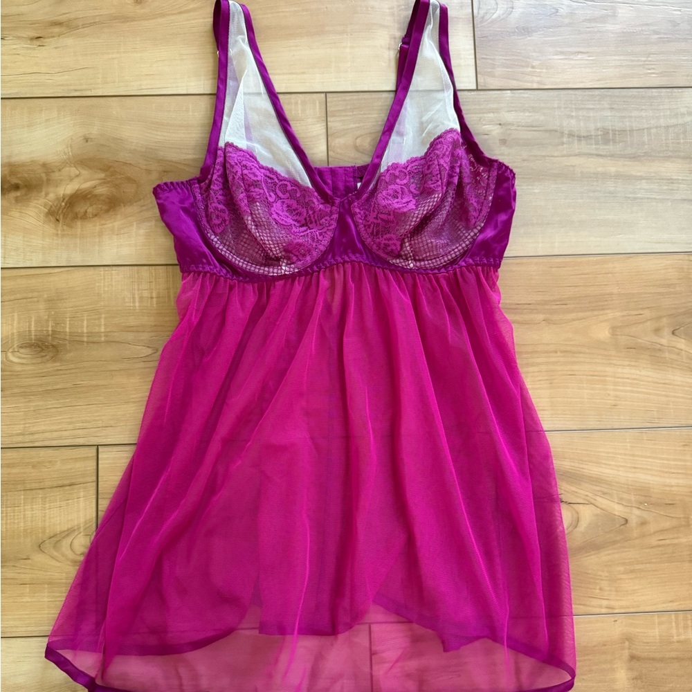 Cacique Fuchsia Lace Chemise